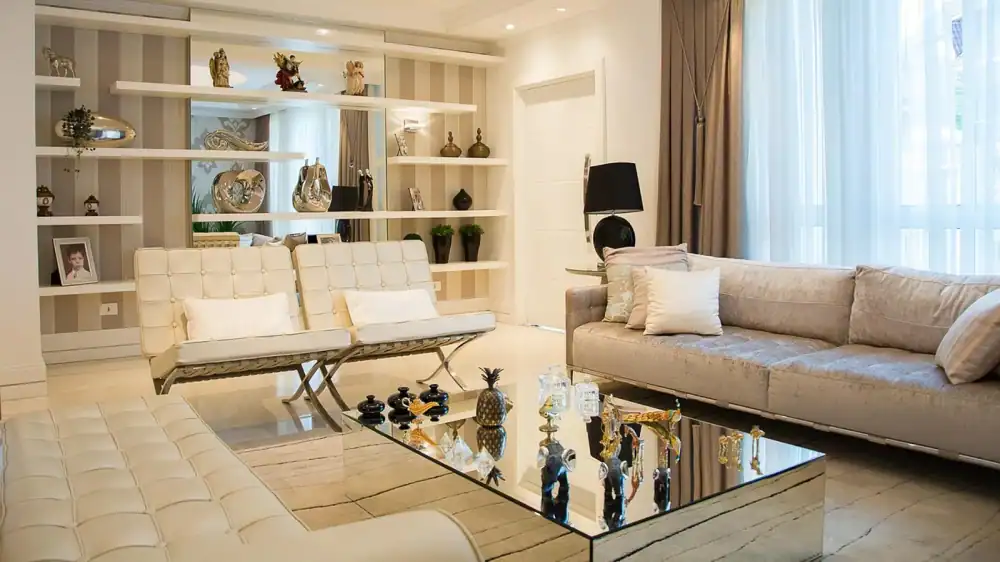 Comfortable living room in a heated home